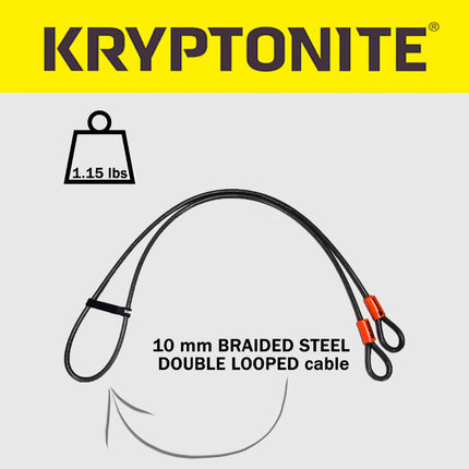 Kryptonite Evolution Disc Lock (999607), 14mm Heavy Duty Black Bike Bicycle Lock - KryptoFlex 710 Double Loop 7 ft. Long Cable for Use With All Kryptonite U-Locks, Disc Locks, and Padlocks