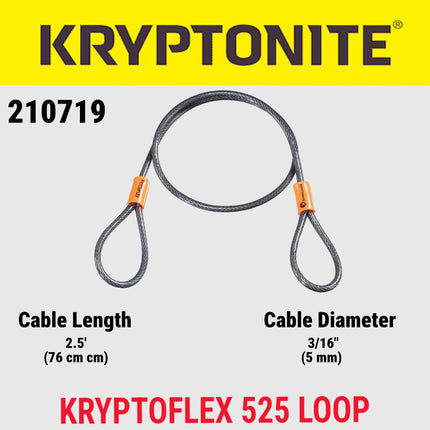 Kryptonite Evolution Series 4 Disc Lock & KryptoFlex 525 Double Loop Bundle, 14mm Heavy Duty Bike Bicycle Lock, Sold Secure Gold, High Security Anti-Theft Protection for Bicycle, E-Bike, Motorcycles