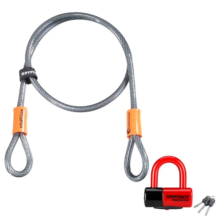Kryptonite Evolution Motorcycle Disc Lock & New York Noose Chain 1213 Bundle, 14mm Max-Performance Steel Disc Lock + 12mm x 4 ft Noose Security Chain | Heavy-Duty Motorcycle Anti-Theft Lock Set