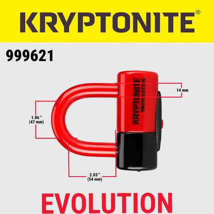 Kryptonite Evolution Motorcycle Disc Lock & New York Noose Chain 1213 Bundle, 14mm Max-Performance Steel Disc Lock + 12mm x 4 ft Noose Security Chain | Heavy-Duty Motorcycle Anti-Theft Lock Set