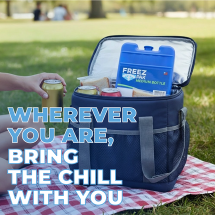 Freez Pak Medium 1.25lb Ice Pack Block - Reusable & Compact Ice Substitute Pack for Lunch Boxes, Coolers, Fishing, Sporting Events, Beach & Camping Trips - Made in the USA (5-Pack)