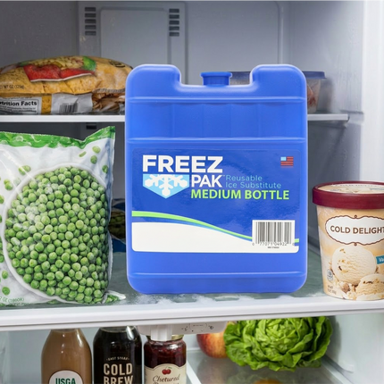 Freez Pak Medium 1.25lb Ice Pack Block - Reusable & Compact Ice Substitute Pack for Lunch Boxes, Coolers, Fishing, Sporting Events, Beach & Camping Trips - Made in the USA (5-Pack)
