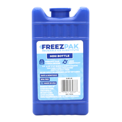 Freez Pak Mini 0.45lb Ice Pack Block - Reusable & Compact Ice Substitute Pack for Lunch Boxes, Coolers, Fishing, Sporting Events, Beach & Camping Trips - Made in the USA (Single)