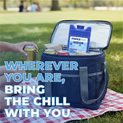 Freez Pak Mini 0.45lb Ice Pack Block - Reusable & Compact Ice Substitute Pack for Lunch Boxes, Coolers, Fishing, Sporting Events, Beach & Camping Trips - Made in the USA (6-Pack)