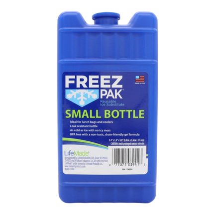 Freez Pak Small 0.75lb Ice Pack Block - Reusable & Compact Ice Substitute Pack for Lunch Boxes, Coolers, Fishing, Sporting Events, Beach & Camping Trips - Made in the USA (Single)