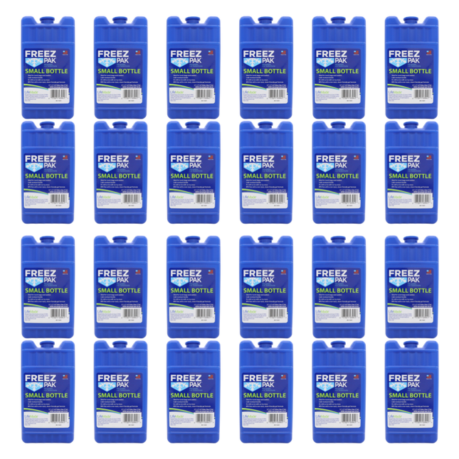 Freez Pak Small 0.75lb Ice Pack Block - Reusable & Compact Ice Substitute Pack for Lunch Boxes, Coolers, Fishing, Sporting Events, Beach & Camping Trips - Made in the USA (24-Pack)