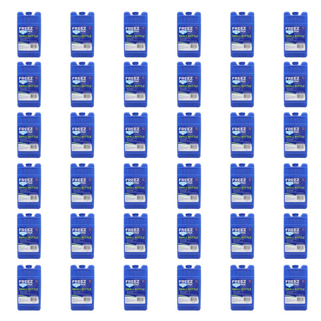 Freez Pak Small 0.75lb Ice Pack Block - Reusable & Compact Ice Substitute Pack for Lunch Boxes, Coolers, Fishing, Sporting Events, Beach & Camping Trips - Made in the USA (36-Pack)