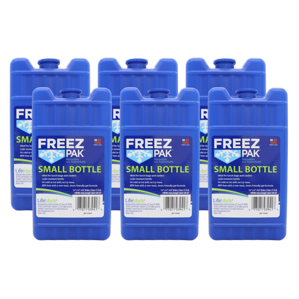 Freez Pak Small 0.75lb Ice Pack Block - Reusable & Compact Ice Substitute Pack for Lunch Boxes, Coolers, Fishing, Sporting Events, Beach & Camping Trips - Made in the USA (6-Pack)