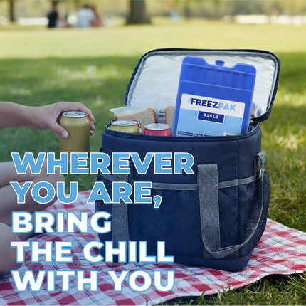 Freez Pak X-Large 3.25lb Ice Pack Block - Reusable & Compact Ice Substitute Pack for Lunch Boxes, Coolers, Fishing, Sporting Events, Beach & Camping Trips - Made in the USA (8-Pack)