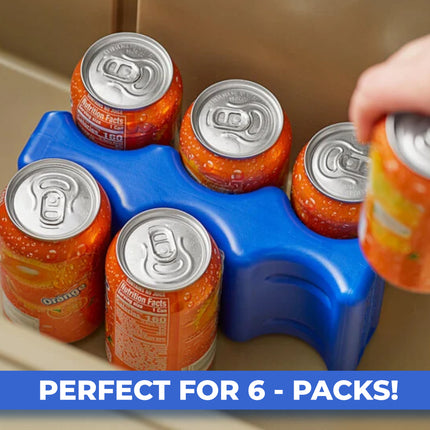 Freez Pak Everyday Reusable Ice Substitute Block for 6-Pack of 12oz Cans - Gel Ice Pack Shaped to fit 12oz Cans for Coolers, Fishing, Sporting Events, Beach & Camping Trips  - Made in USA(2-Pack)