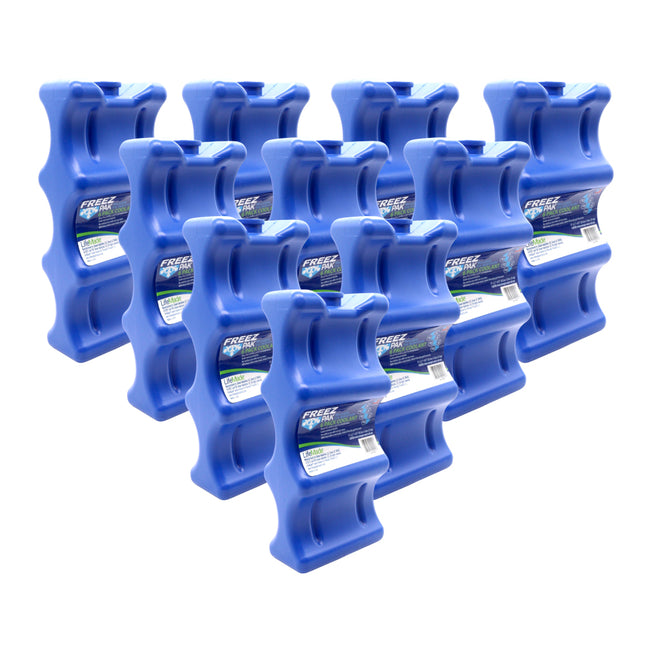 Freez Pak Everyday Reusable Ice Substitute Block for 6-Pack of 12oz Cans - Gel Ice Pack Shaped to fit 12oz Cans for Coolers, Fishing, Sporting Events, Beach & Camping Trips  - Made in USA(10-Pack)