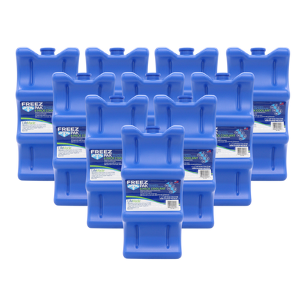 Freez Pak Everyday Reusable Ice Substitute Block for 6-Pack of 12oz Cans - Gel Ice Pack Shaped to fit 12oz Cans for Coolers, Fishing, Sporting Events, Beach & Camping Trips  - Made in USA(10-Pack)