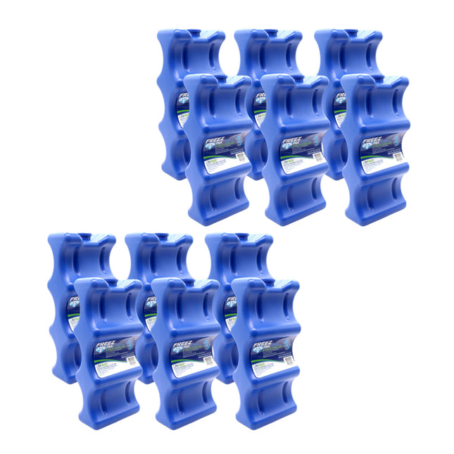 Freez Pak Everyday Reusable Ice Substitute Block for 6-Pack of 12oz Cans - Gel Ice Pack Shaped to fit 12oz Cans for Coolers, Fishing, Sporting Events, Beach & Camping Trips  - Made in USA(12-Pack)