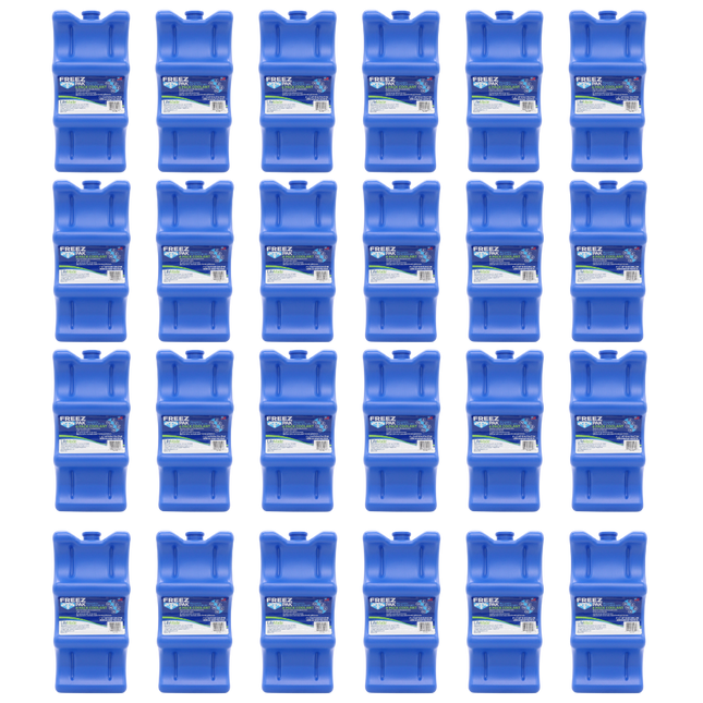 Freez Pak Everyday Reusable Ice Substitute Block for 6-Pack of 12oz Cans - Gel Ice Pack Shaped to fit 12oz Cans for Coolers, Fishing, Sporting Events, Beach & Camping Trips  - Made in USA(24-Pack)