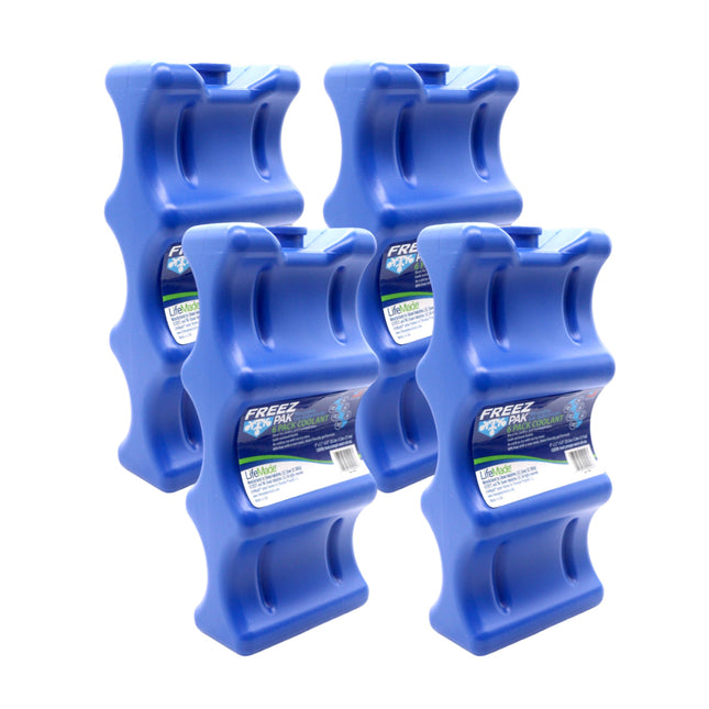 Freez Pak Everyday Reusable Ice Substitute Block for 6-Pack of 12oz Cans - Gel Ice Pack Shaped to fit 12oz Cans for Coolers, Fishing, Sporting Events, Beach & Camping Trips  - Made in USA(4-Pack)