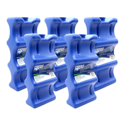 Freez Pak Everyday Reusable Ice Substitute Block for 6-Pack of 12oz Cans - Gel Ice Pack Shaped to fit 12oz Cans for Coolers, Fishing, Sporting Events, Beach & Camping Trips  - Made in USA(5-Pack)