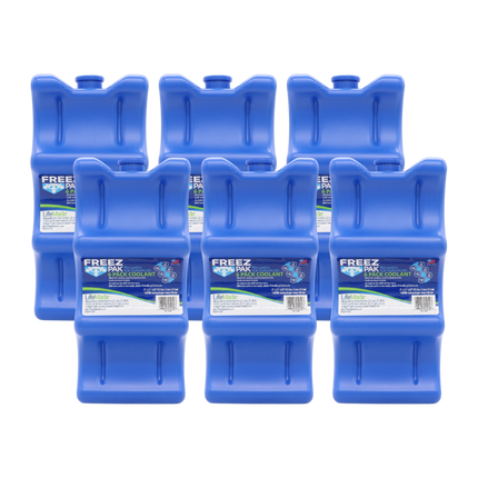 Freez Pak Everyday Reusable Ice Substitute Block for 6-Pack of 12oz Cans - Gel Ice Pack Shaped to fit 12oz Cans for Coolers, Fishing, Sporting Events, Beach & Camping Trips  - Made in USA(6-Pack)
