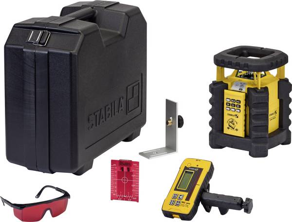 Stabila LAR350 Fully Self-Leveling Rotary Laser 9-piece Kit Interior/Exterior Horizontal, Vertical Levelling, Dual-Slope, Section Mode, LED Assist, Manual Alignment, Motion Control and Plumb Lines