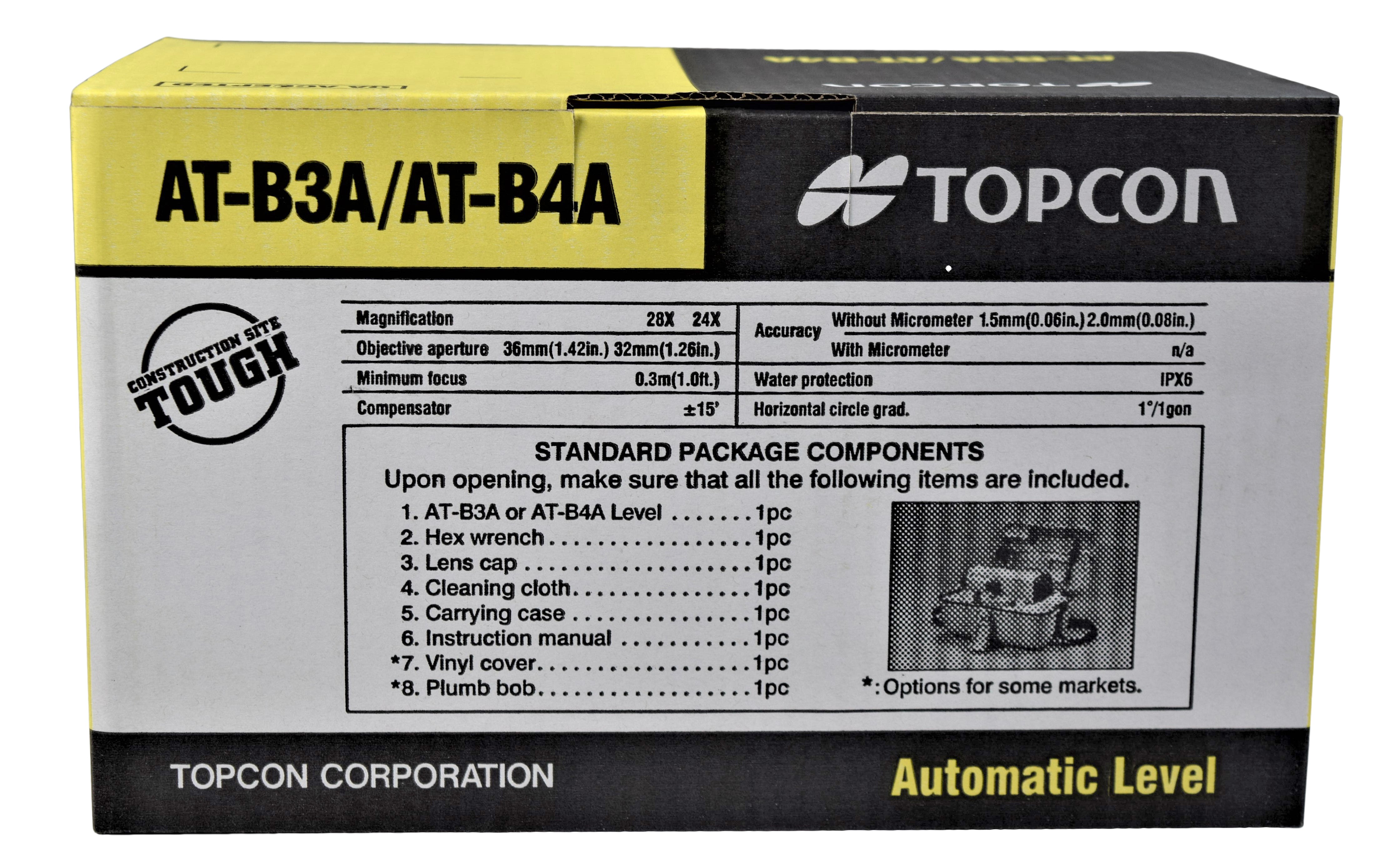 Topcon AT-B4A Heavy Duty 24X Automatic Optical Automatic Level Kit