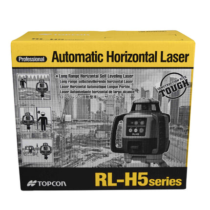Topcon RL-H5A Next Generation Self-Leveling Horizontal Rotary Laser Level Kit with LS-80X Receiver, Holder, and Case - 2600 ft (800m) Range, ±10 Arc Second Accuracy, IP66 Dust/Water Resistant