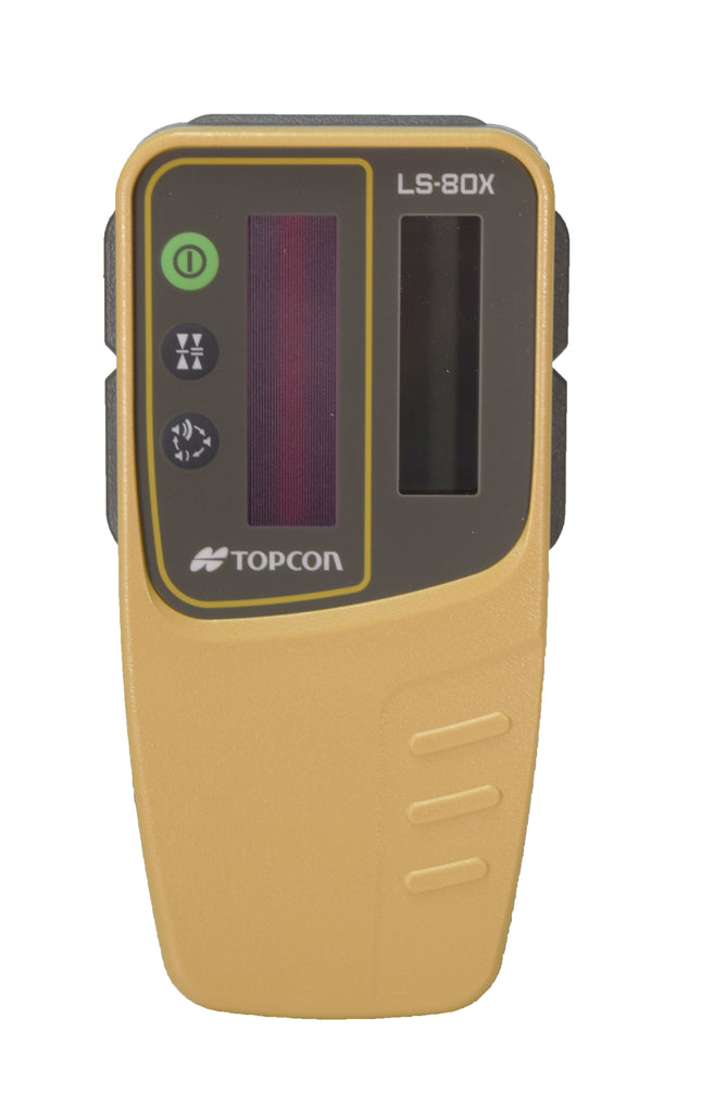 Topcon LS-80X (1046259-01) Long Range Handheld Laser Level Receiver Sensor - Dual LCD Displays, 11-Channel Indicators, IP66 Waterproof, Red Beam Compatible (Without Rod Bracket)