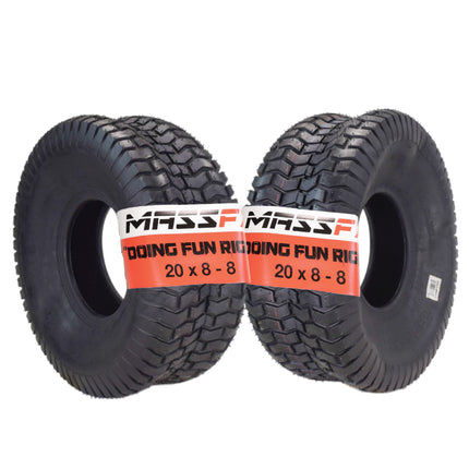 MASSFX 20x8-8 Turf Tire for golf carts and lawn mowers 4-Ply (2 Pack)