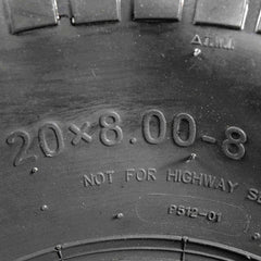 MASSFX 20x8-8 Turf Tire for golf carts and lawn mowers 4-Ply (2 Pack)