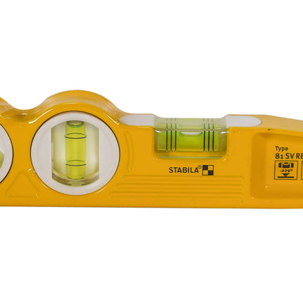 Stabila 25245 10" Die Cast Magnetic Torpedo w/ 45 degree vial and V-groove frame