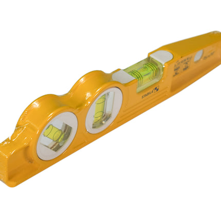 Stabila 25245 10" Die Cast Magnetic Torpedo w/ 45 degree vial and V-groove frame