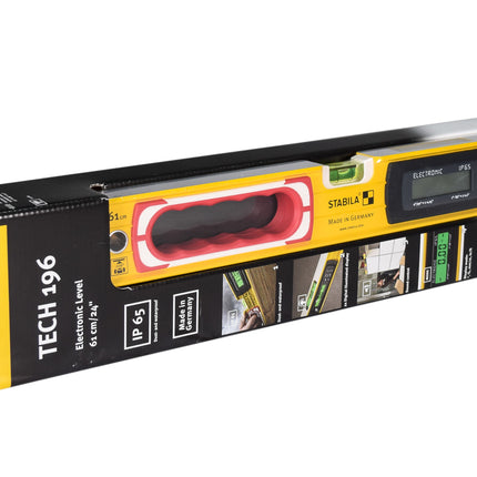 Stabila 36524 Type 196-2 24-inch Yellow/Red Digital Tech Aluminum Level w/ Case