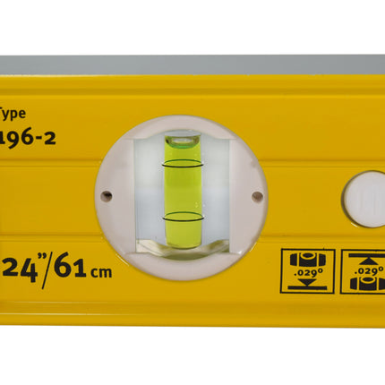 Stabila 37424 24" Heavy Duty Aluminum Builders Level with Shock Absorbing Caps