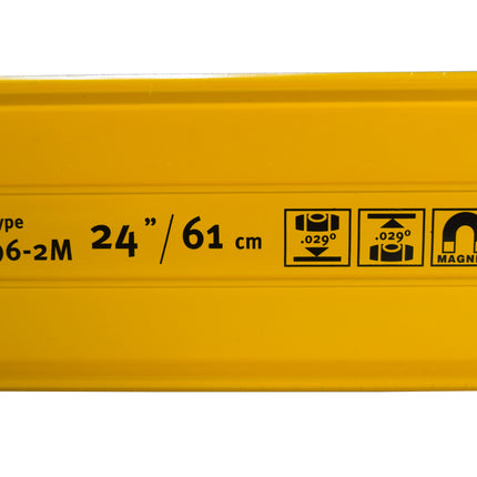 Stabila 38624 24" Extra Rigid Yellow Magnetic Level w/ Reinforcing Ribs