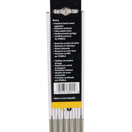 Stabila 80015 Type 600 6ft  Abrasion Resistant Engineers Aluminum Folding Ruler