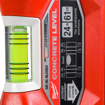 Milwaukee MLCON24 24" Redstick Magnesium Base Concrete Level 24 inch