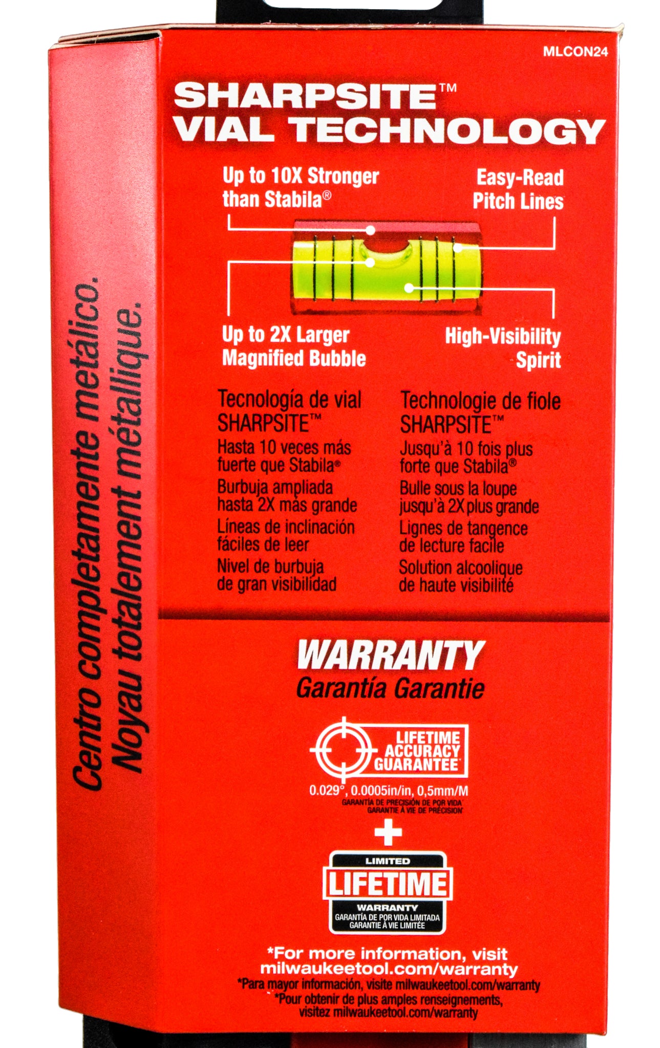 Milwaukee MLCON24 24" Redstick Magnesium Base Concrete Level 24 inch