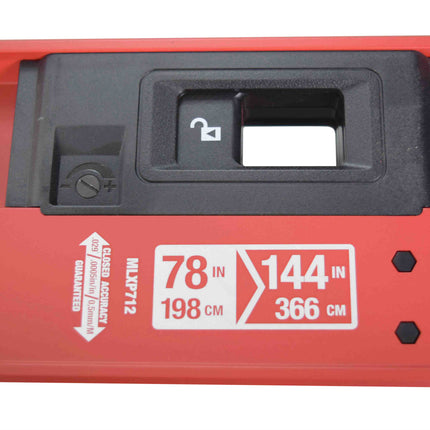Milwaukee MLXP712 78" - 144" REDSTICK Expandable 3-Vial Aluminum Plate Level