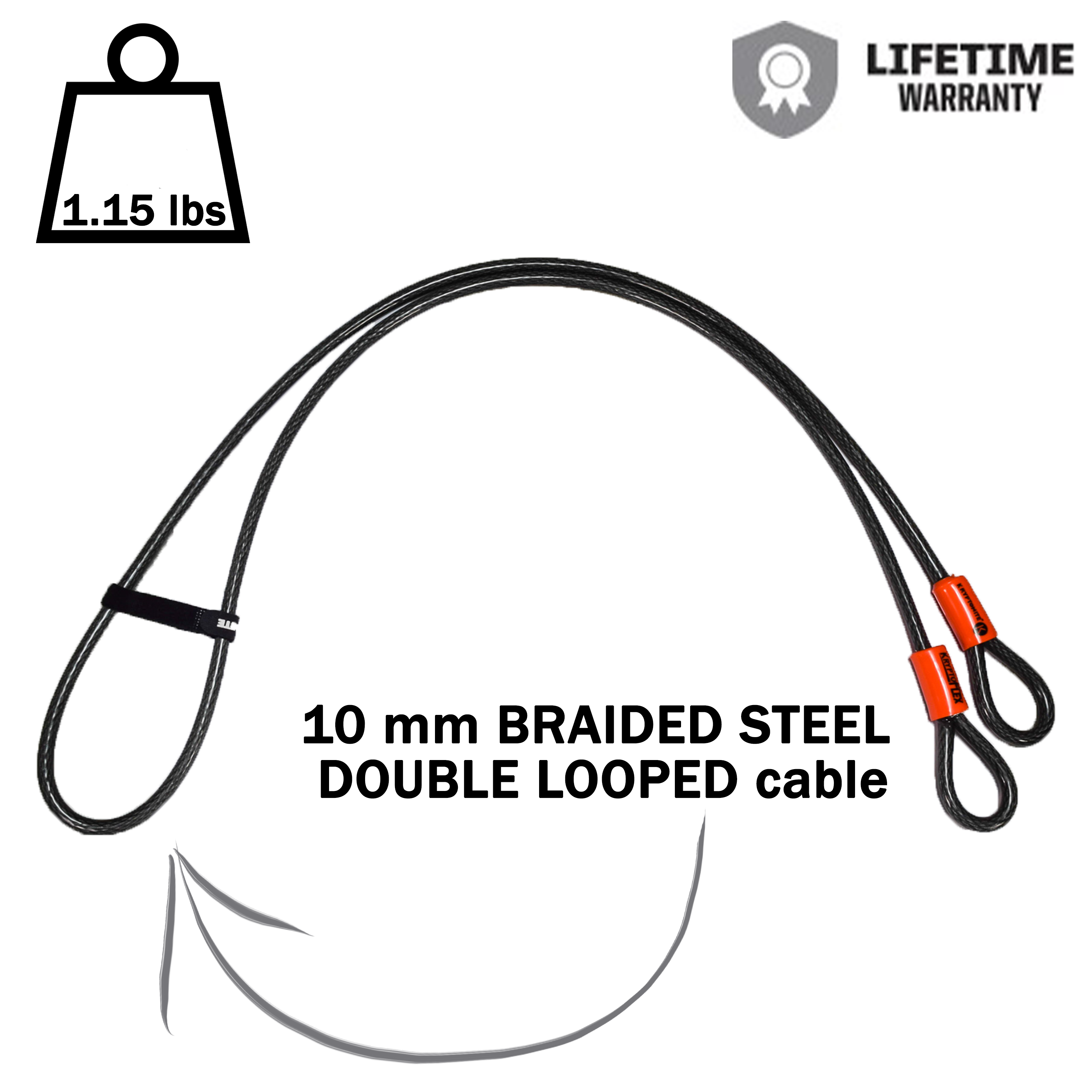 Kryptonite 210818 KryptoFlex 410 Double Looped Braided Steel cable