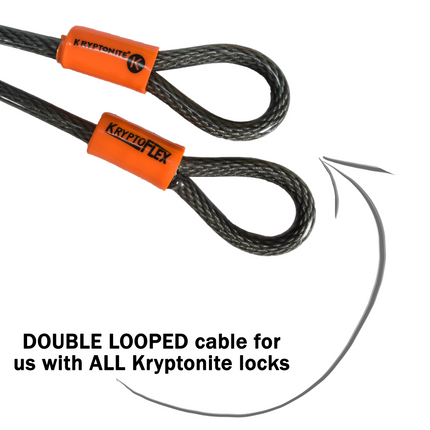 Kryptonite KryptoFlex 410 Double Loop 4 ft. Long Cable for Use With All Kryptonite U-Locks, Disc Locks, and Padlocks on Bicycles; E-Bikes; Scooters (210818)