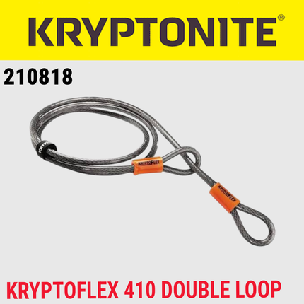 Kryptonite KryptoFlex 410 Double Loop 4 ft. Long Cable for Use With All Kryptonite U-Locks, Disc Locks, and Padlocks on Bicycles; E-Bikes; Scooters (210818)
