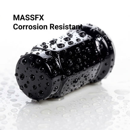 MASSFX 16-Pack Durable Black 14mm Hex Lug Nuts, 32mm Length, & 10x1.25 Thread - Heavy Duty Replacement Lug Nuts for Golf Cart Wheels, Fits Most EZGO, Club Car & Yamaha Golf Cart Wheels