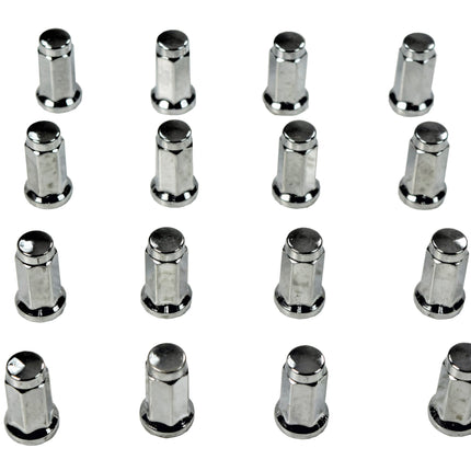 MASSFX 16-Pack Durable Chrome 14mm Hex Lug Nuts, 32mm Length, & 10x1.25 Thread - Heavy Duty Replacement Lug Nuts for Golf Cart Wheels, Fits Most EZGO, Club Car & Yamaha Golf Cart Wheels