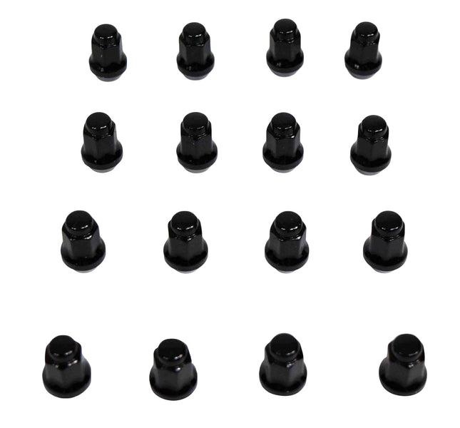 MASSFX 16-Pack Durable Black 14mm Hex Lug Nuts, 28mm Length, & 10x1.25 Thread
