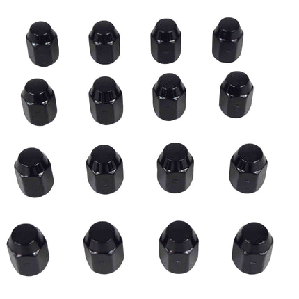 MASSFX 16-Pack Durable Black 21mm Hex Lug Nuts, 35mm Length, & 1/2-20 Thread