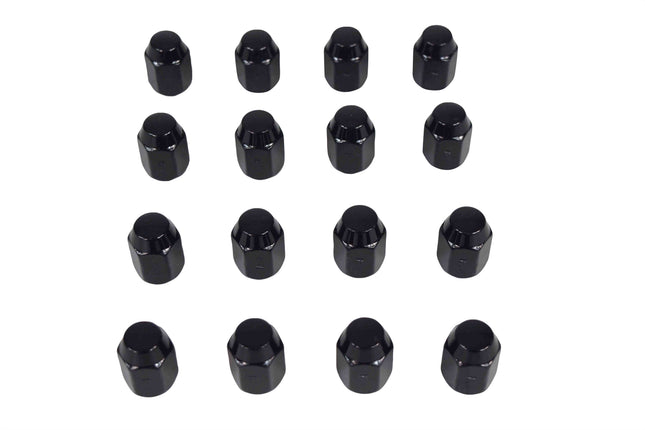 MASSFX 16-Pack Durable Black 21mm Hex Lug Nuts, 35mm Length, & 1/2-20 Thread