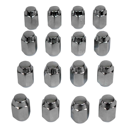 MASSFX 16-Pack Durable Chrome 21mm Hex Lug Nuts, 35mm Length, & 1/2-20 Thread