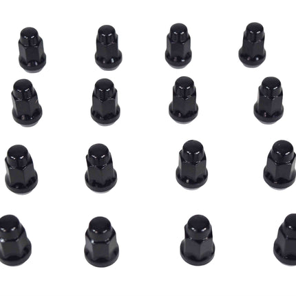 MASSFX 16-Pack Durable Black 17mm Hex Lug Nuts, 35mm Length, & 12x1.25 Thread