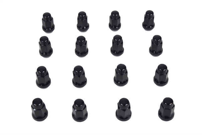 MASSFX 16-Pack Durable Black 17mm Hex Lug Nuts, 35mm Length, & 12x1.25 Thread