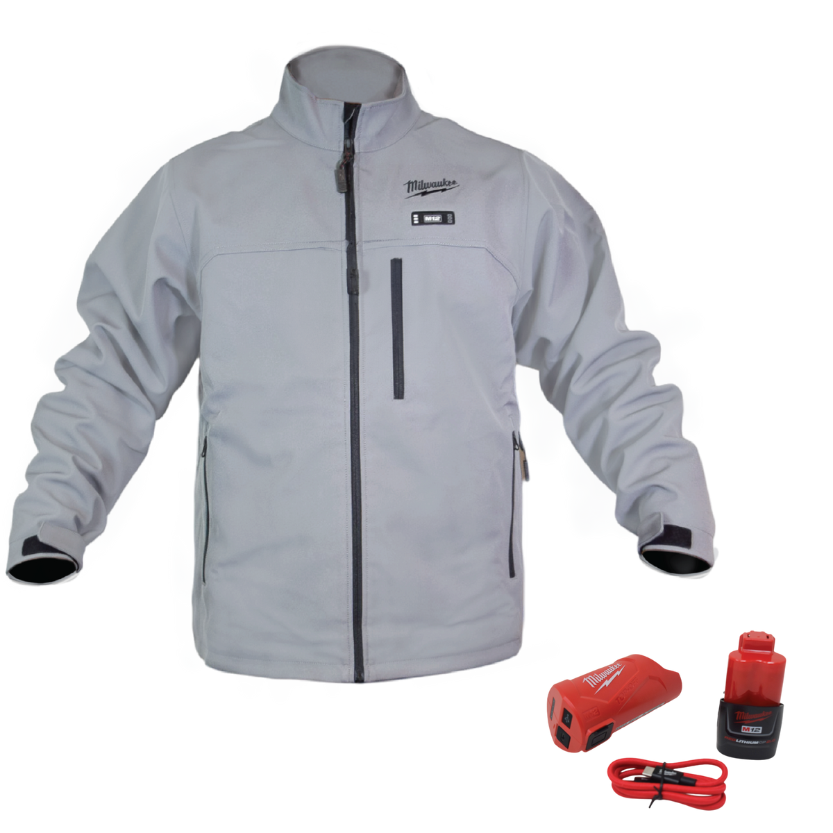 Milwaukee M100G-21 M12 Heated TOUGHSHELL Jacket Kit, Gray, Small