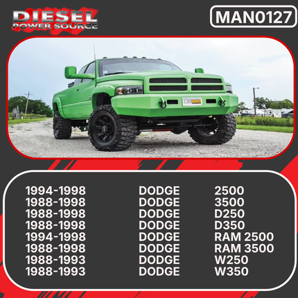 Diesel Power Source Complete T3 Turbo Bundle: 3-Pc Exhaust Manifold + Spin-Lock Bolts + Oil Drain Tube – 1988-1998 Dodge Ram 5.9L 12V Cummins – Direct Fit Performance Kit for Faster Spool & Lower EGTs