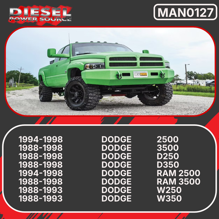Diesel Power Source T3 3-Piece Exhaust Manifold for 1988-1998 Dodge Ram 5.9L 12V Cummins - High Flow Performance, Faster Turbo Spool, Lower EGTs, Direct Bolt-On Replacement (OEM 3911349)